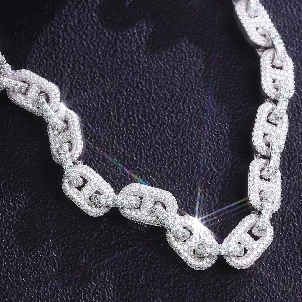 Provence Luxury Cuban Chain Link DEF/VS lab diamonds Chains 925Silver Hip Hop Necklace Street Full Iced Miami Necklace Custom