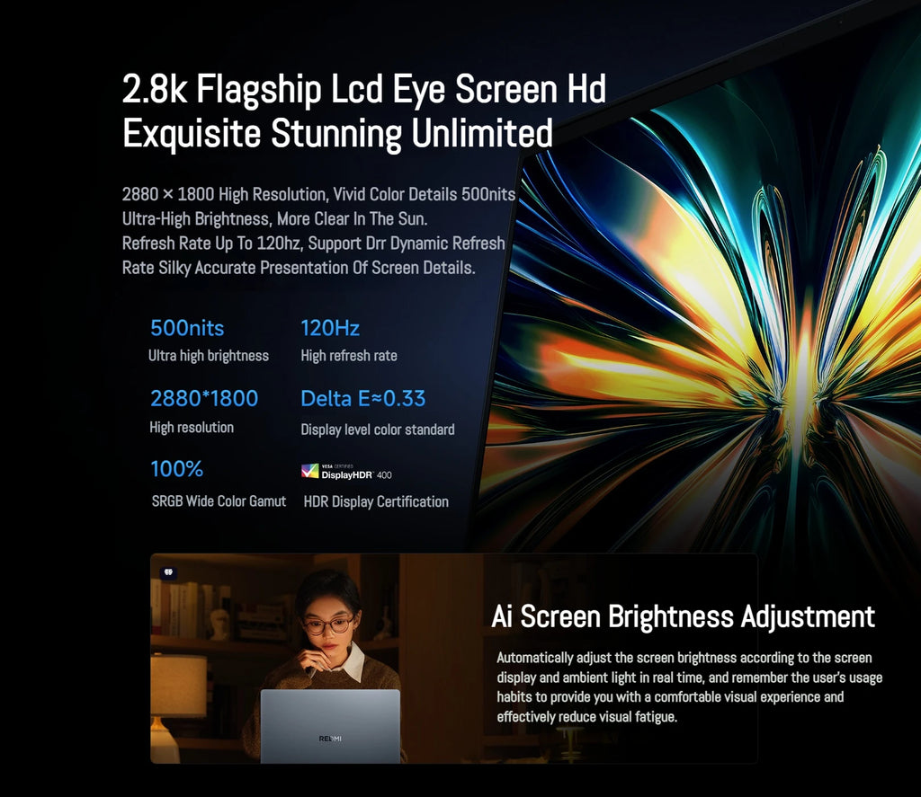 Xiaomi Redmi Book Pro 14 Laptop Ultra 7 255H/Ultra 5 225H Intel Arc Graphics 32GB LPDDR5X 1T SSD 14-inch 120Hz 2.8K Screen