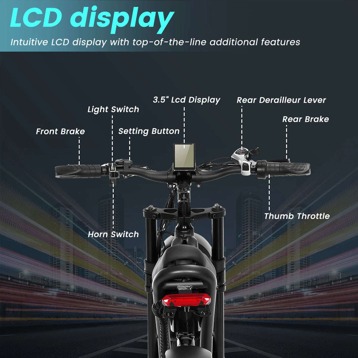 Mountain Bike Electric 48V Fat Tire E-bike Lithium Battery Hybrid