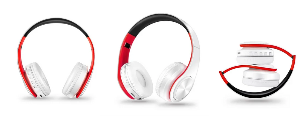 Men Gift Gold Wireless Headphones Bluetooth Earphone Stereo Headset Game with Build-in MIC with Universal for Android and iOS