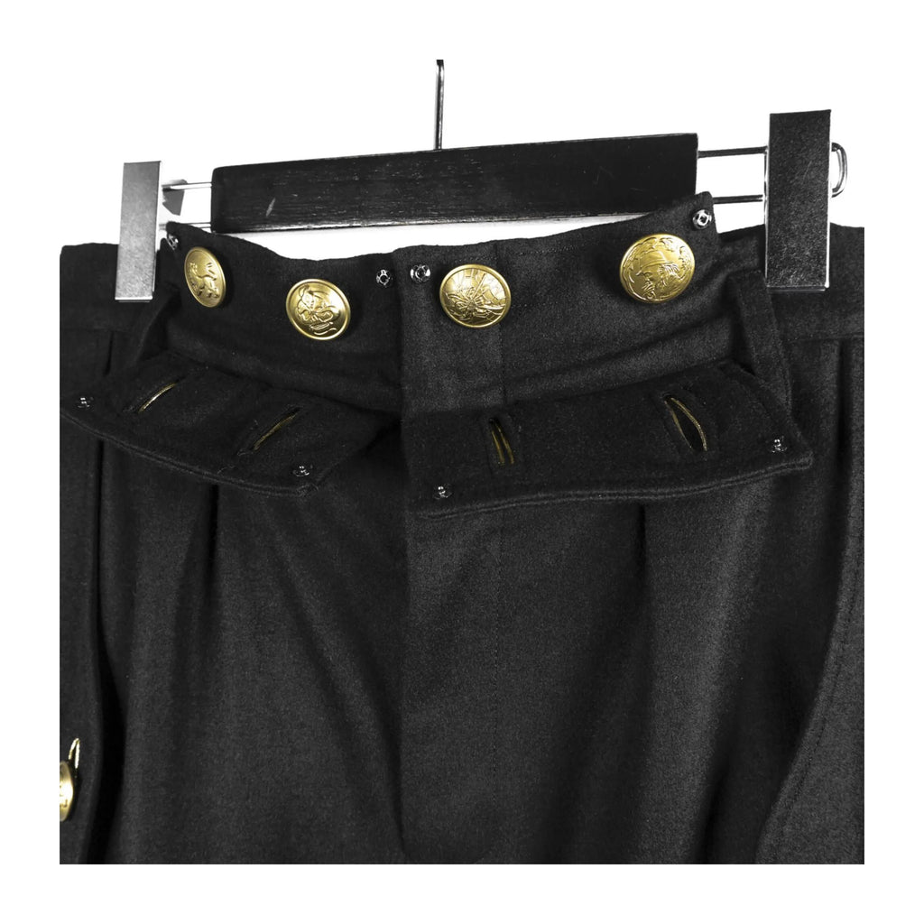 TOP-YAMAMOTO Japanese original design Dark and niche woolen black gold-button loose pants Casual pants