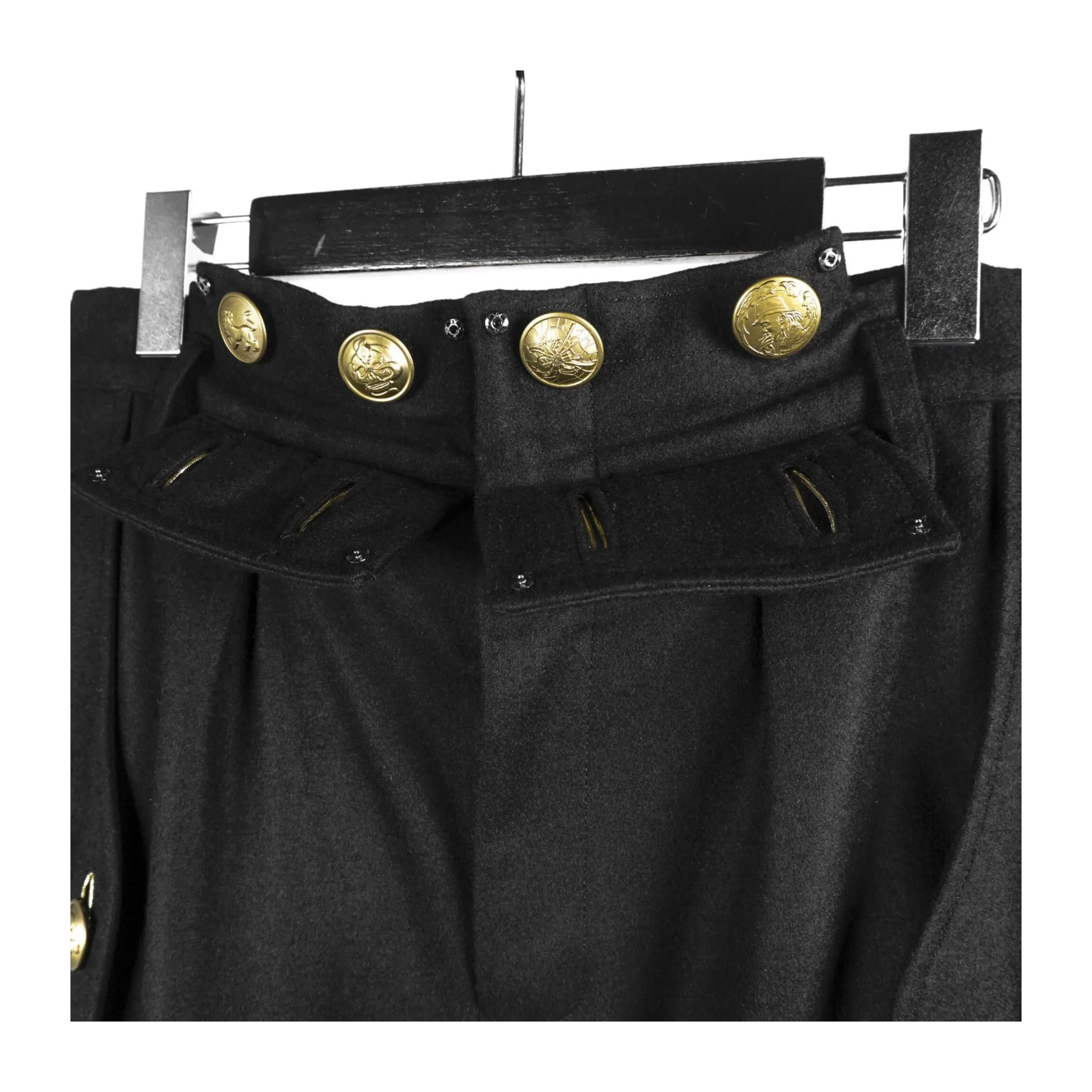 TOP-YAMAMOTO Japanese original design Dark and niche woolen black gold-button loose pants Casual pants