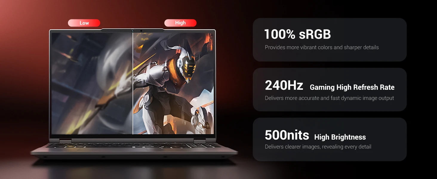 FIREBAT Huan 16 Pro AMD Ryzen 7 H 255 RTX 5060 DDR5 16GB RAM 512GB SSD WiFi6 BT5.3 16inch 2.5K 240Hz Screen gaming laptop
