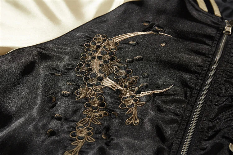 A007 Baseball Jackets For Man Nine-Tailed Fox Heavy Embroidery Autumn Quality Comfortable Fit Trendy Loose Chamarras Para Hombre