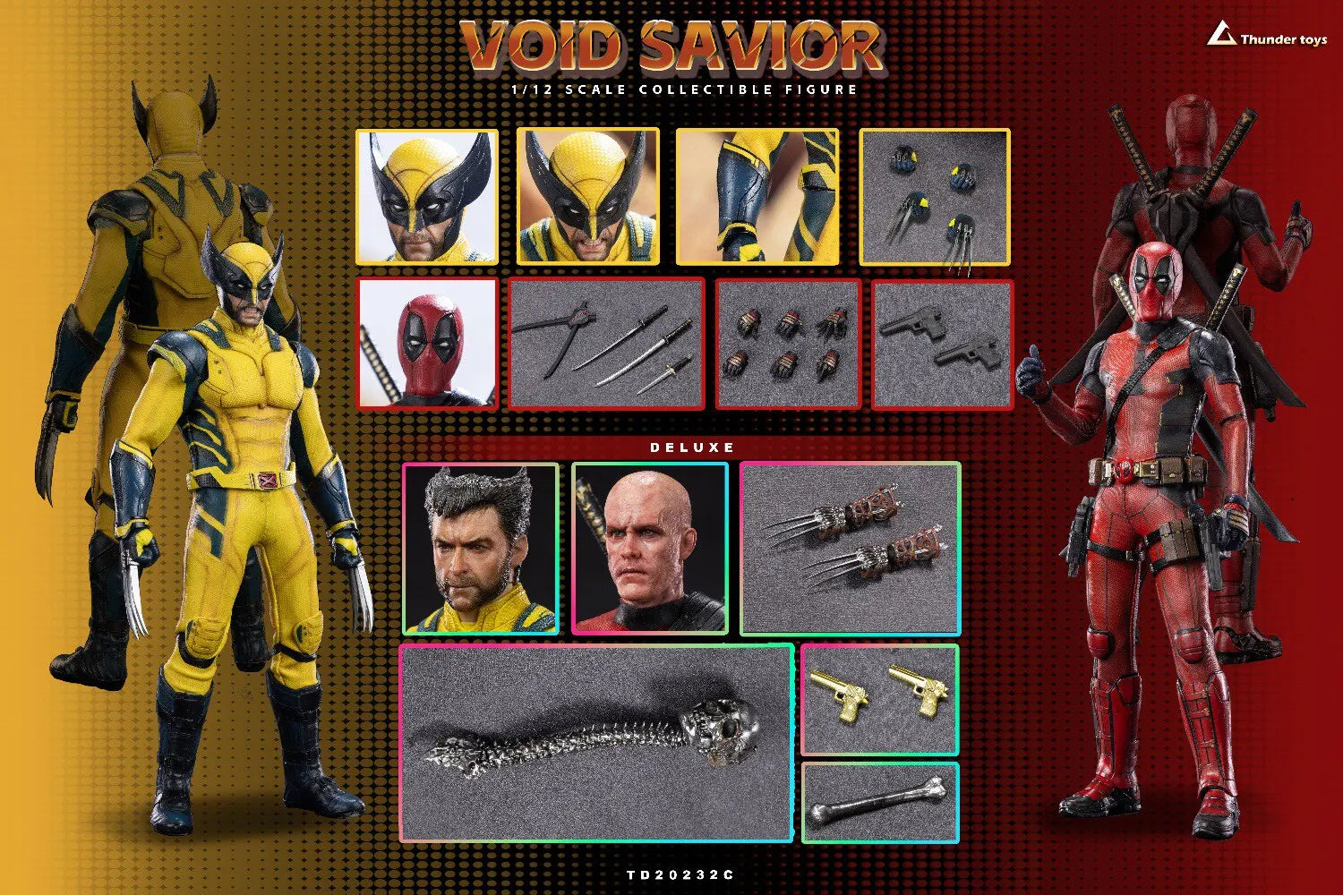 In Stock Thunder Toys Deadpool Wolverine Two Pack TD20232 1/12 Action Figure Anime Model Trendy Toys Desktop Doll Collectibles