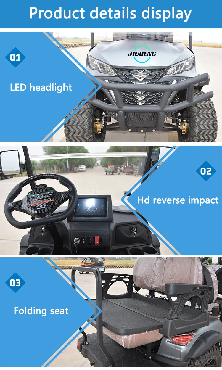 High Performance New Road 6 Wheel Drive Street Legal Club Car Electric Golf Cart Buggy 30-50Km/h Front Disc Brakes80-100km Range