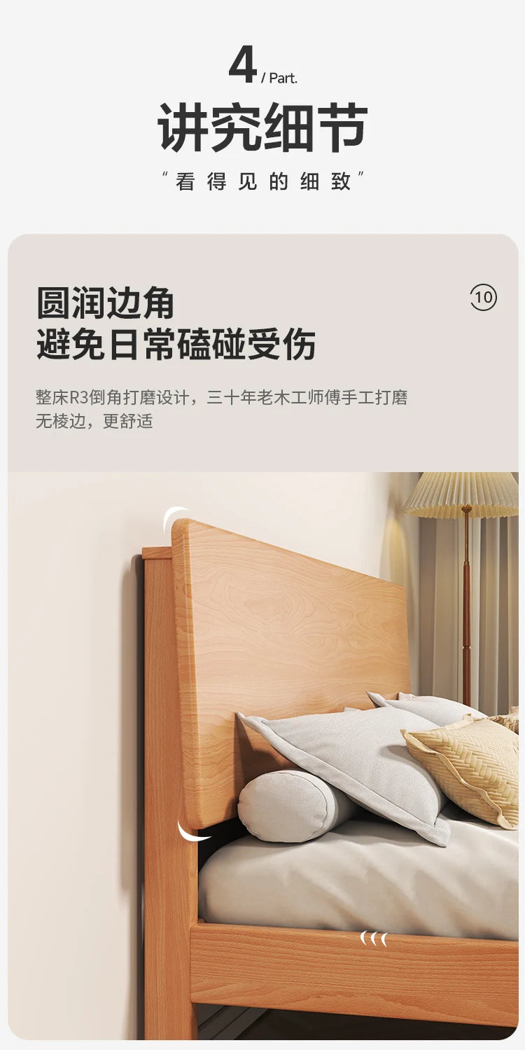 Elegant Storage Double Bed Frame Wood Platform Modern Twin Queen Bed Frame Full Size Nightstands Cama Moderno Lujo Furniture