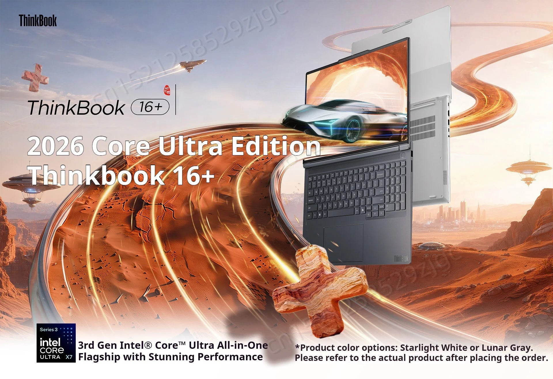 Lenovo ThinkBook 16+ Laptop 2026 Intel Ultra X7 358H Win 11Pro 32GB 1TB SSD Intel Arc B390 3.2K IPS Screen 165Hz Notebook PC