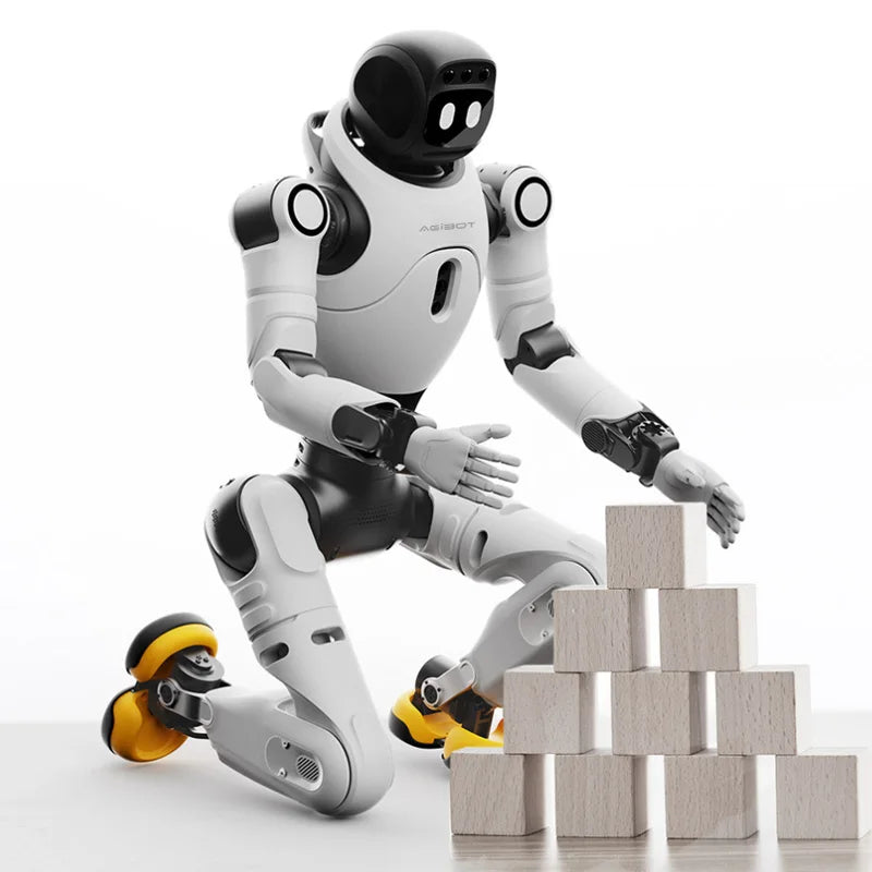 Humanoid robot with hot swappable 500Wh battery and optional charging station for continuous daily operation