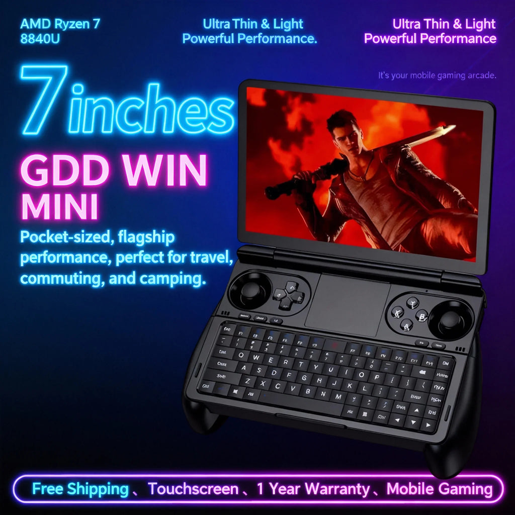 Turbo Brute GPD WIN Mini AMD AI 9 HX 370 7 Inch Handheld GamePad Tablet 32GB RAM 2TB PCIE4.0 Pocket Mini Laptop Game Player