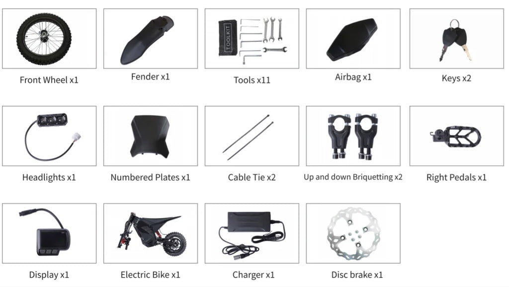 6000W PEAK ELECTRIC DIRT BIKE 60V 30AH OFF-ROAD BICYCLES 50MPH E-BIKE FOR ADULTS