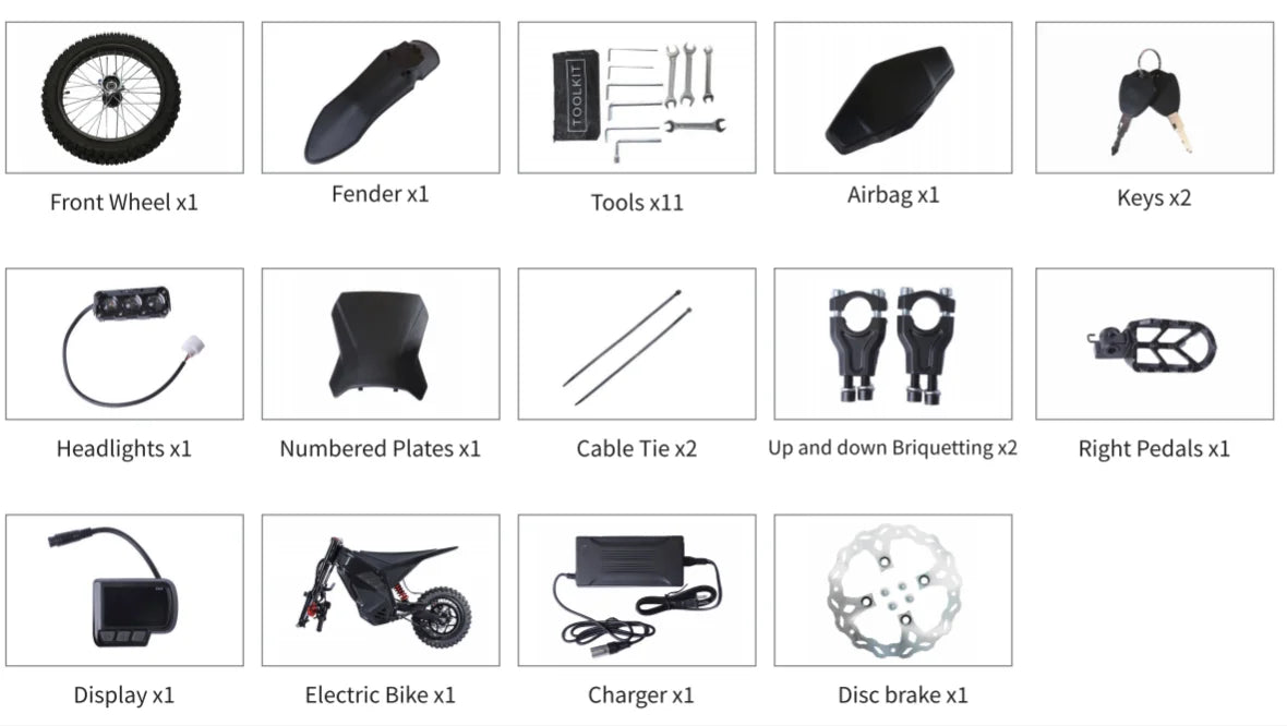 6000W PEAK ELECTRIC DIRT BIKE 60V 30AH OFF-ROAD BICYCLES 50MPH E-BIKE FOR ADULTS