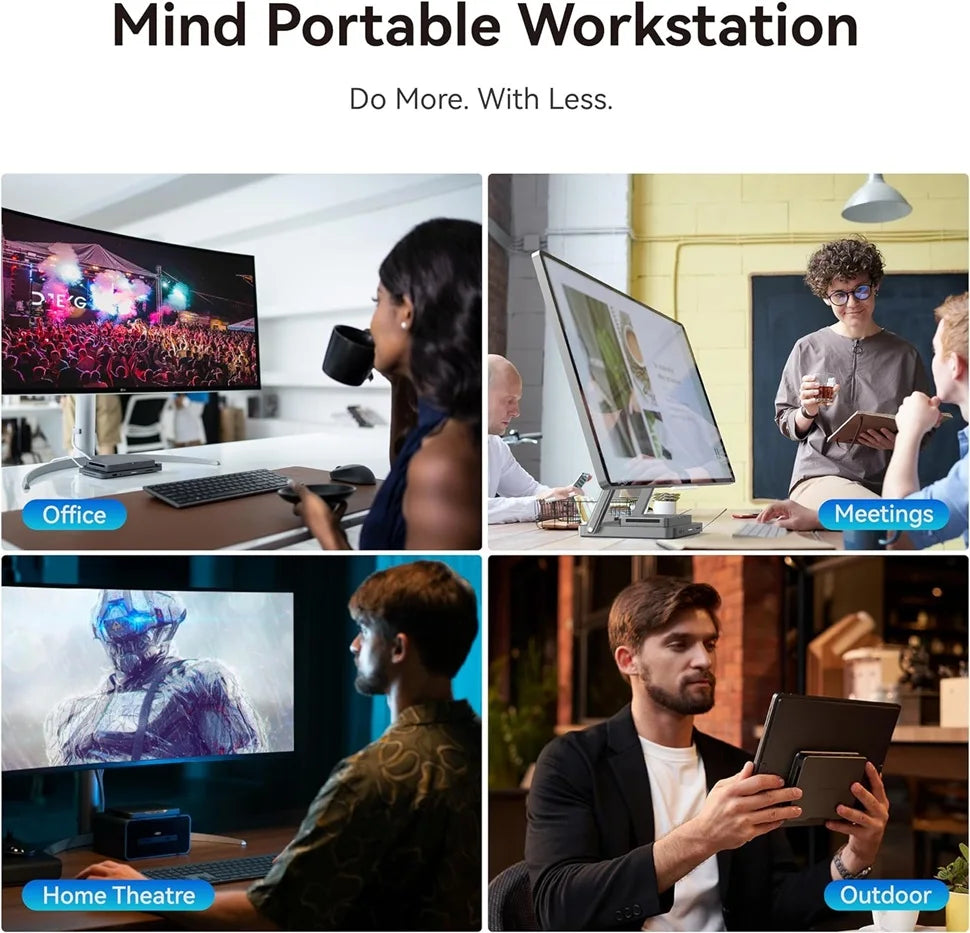 Khadas Mind 1 Mini PC, Intel Core i7-1360P 5.0GHz Micro Desktop Computer with 5.55Wh Standby Battery, 32GB+1TB WiFi 6E, BT5.3