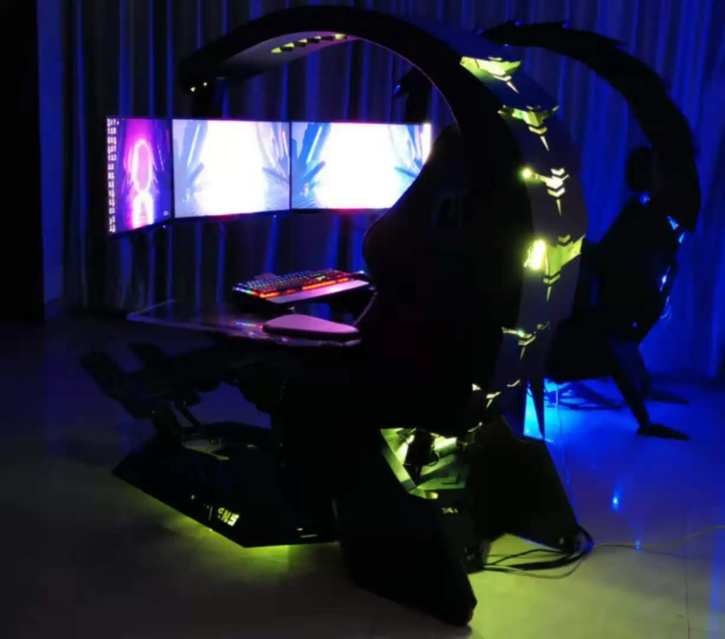 Unicorn Cluvens Brand Scorpio Hot Sell Ergonomic Silica Gamer Chair RGB LED High Back Swivel Racing Gaming Chair With Foot Rest