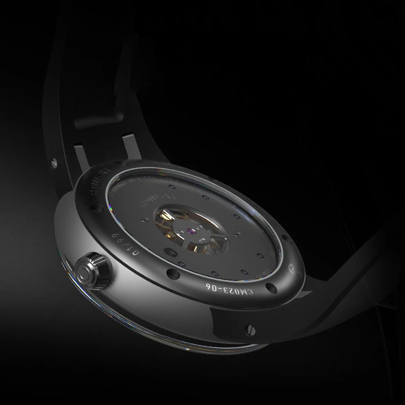 CRONUSART Men Tourbillon Watch 43mm Titanium Case Mechanical Wristwatch Luminous Tangka Enamel Dial Sapphire Mirror Skeleton