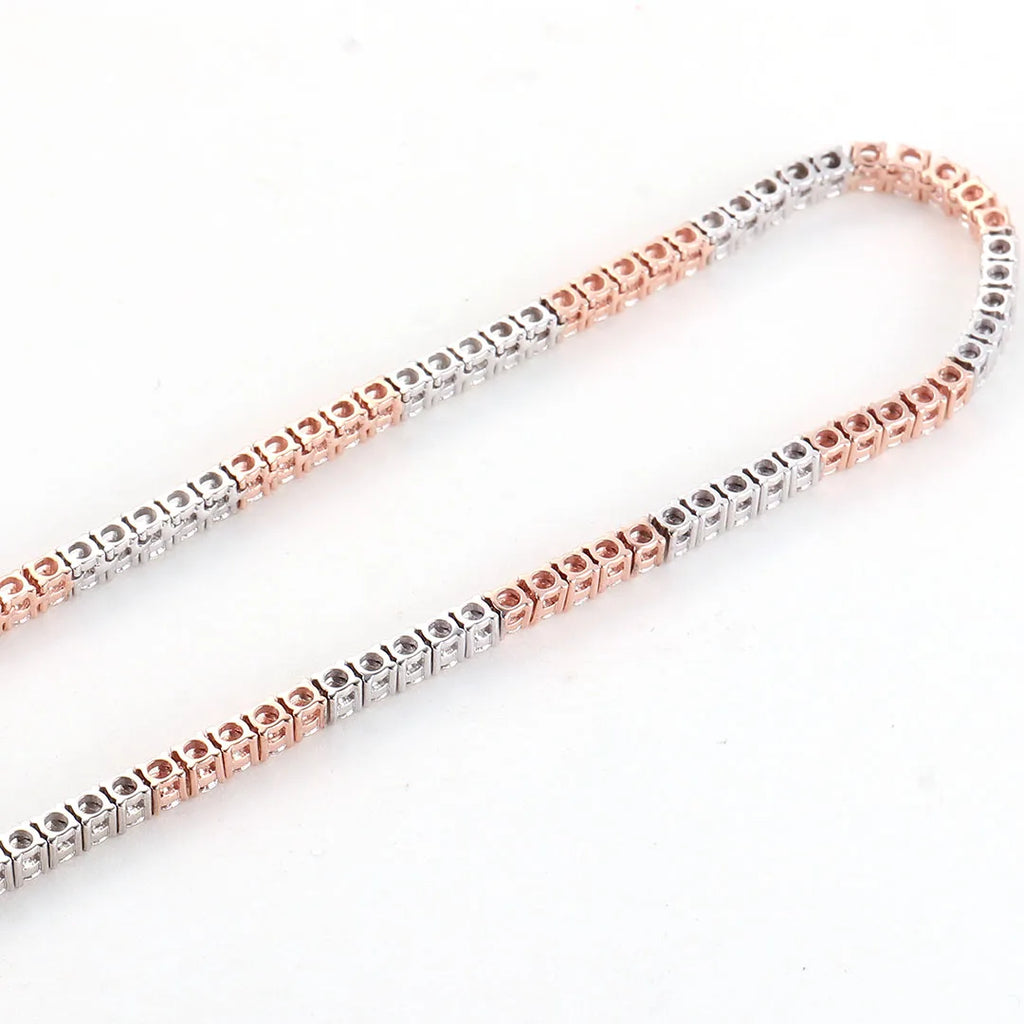 Provence Luxury Tennis Necklace 20In Rose White Gold DEF/VS Lab Diamonds Hip Hop Choker Punk Party jewelry Women Men Custom