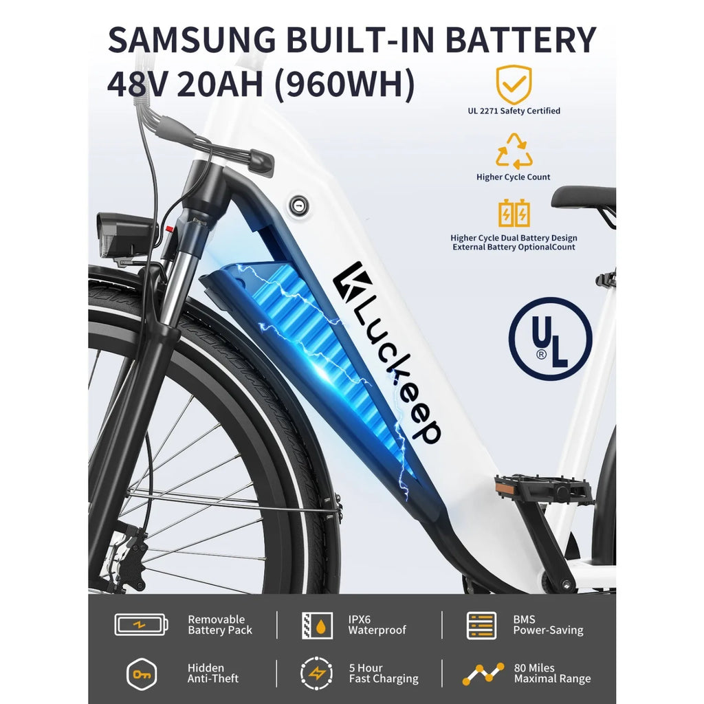 Electric Bike 750W Motor 48V20AH Battery Smart APP Remote Control E-Bike 26*3.0-inch Tire Torque Sensor Aldult Electric Bicycle