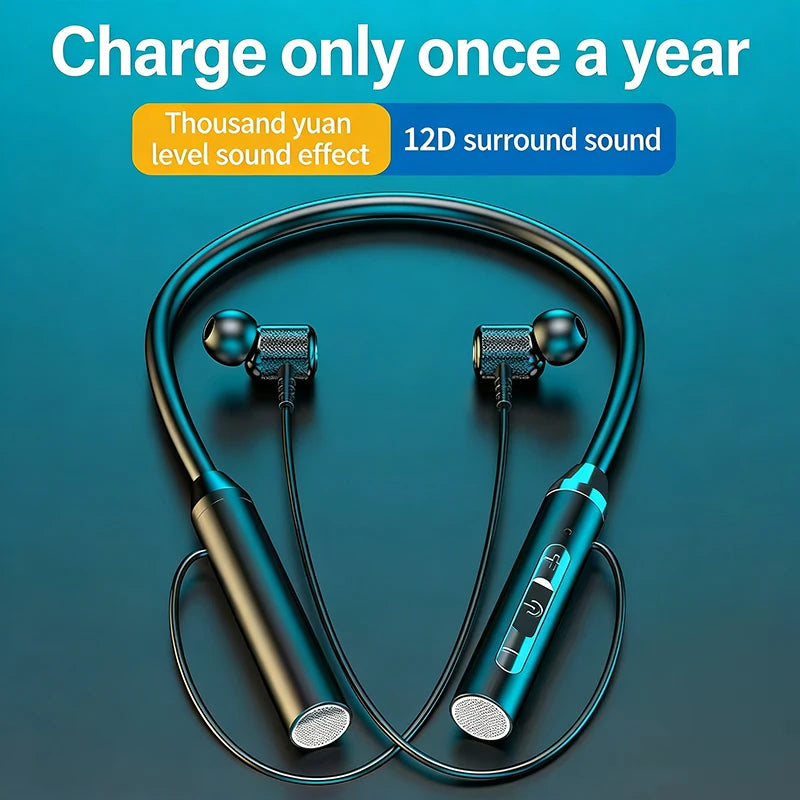 Lenovo Wireless Bluetooth Earphones Neckband Headphones Game StereoSports Headset Halter Waterproof Magnetic Earbud LED Display