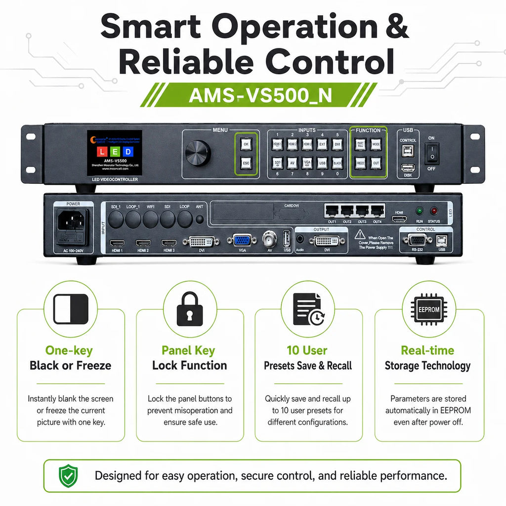 AMS VS500 Professional 4K LED Video Wall Controller All-in-One Processor for LED Display Projects Novastar V960 Similar