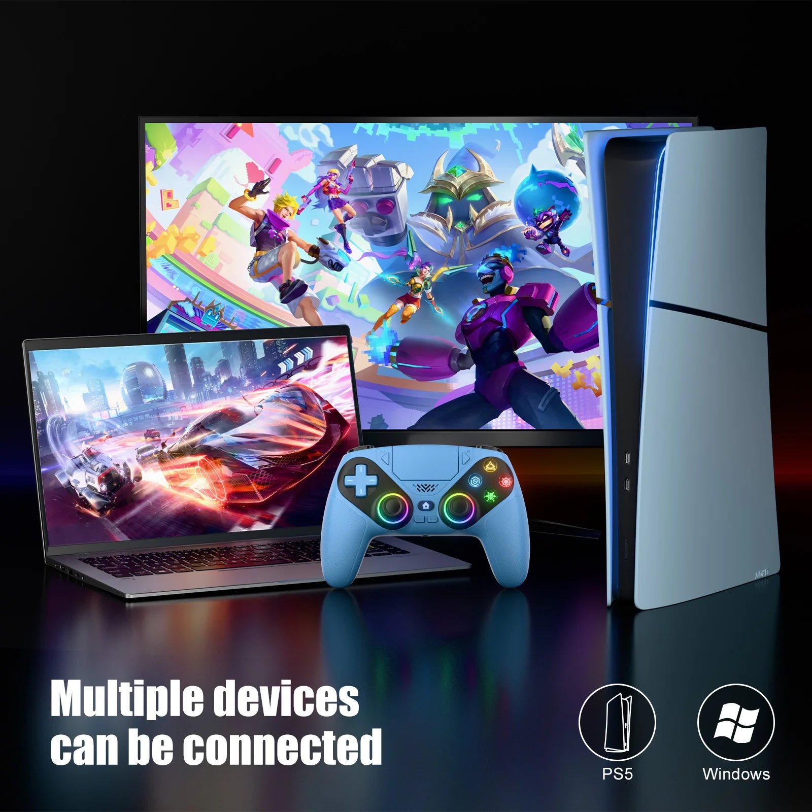 Gamepad For Playstation 5 Wireless Controller PS5/PC Console Gaming With Turbo Dual Sense Vibrate Programming RGB