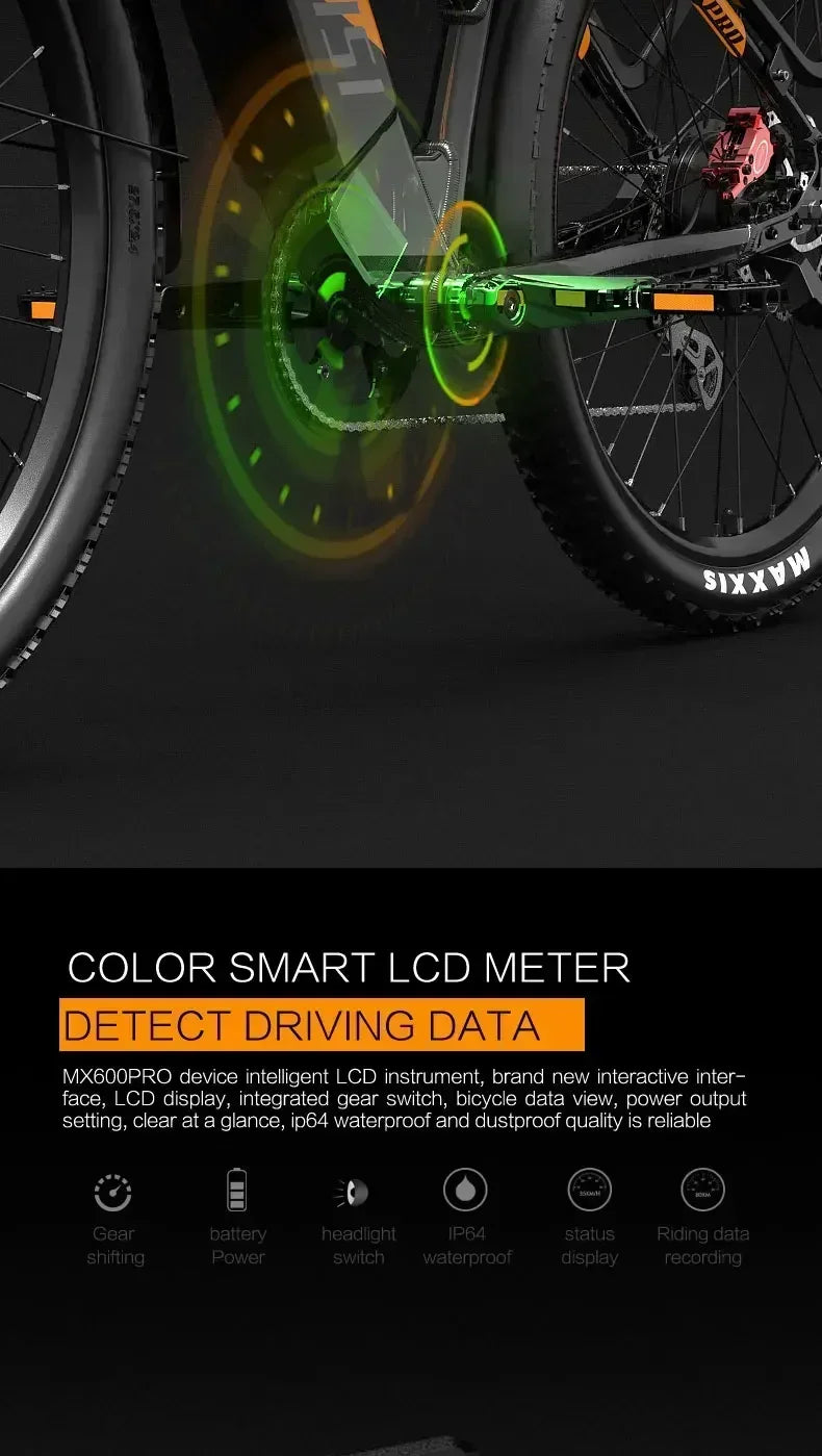 MX600 Electric Bicycle 500W motor Mountain e-bike 48V 20Ah battery 40km/h 27.5 inch tire Mountain rubber Sports Electric bike