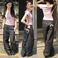 2025 Autumn Winter Women's Denim Jeans Y2K Wide Fit Baggy Jeans Grunge Harajuku Cowboy New In Pants Korean Mom Jeans Punk Retro