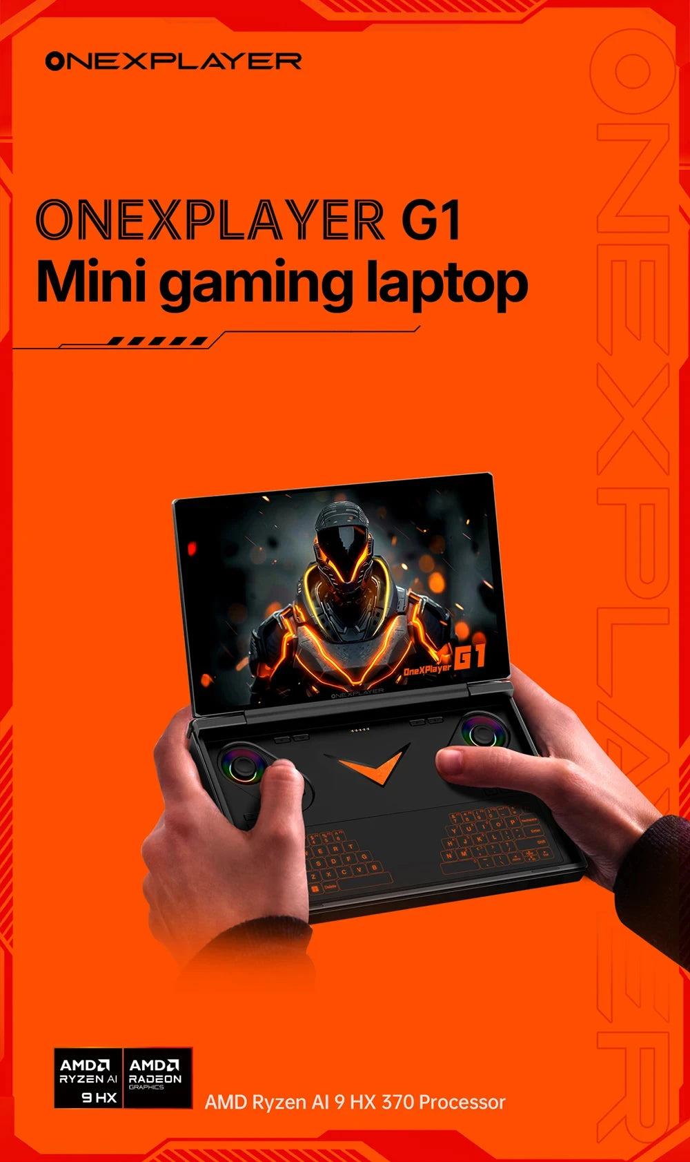OneXPlayer G1 8.8" AMD Ryzen AI 9 HX 370 Handheld Gaming Console 2-in-1 Laptop Portable UMPC with Magnetic Keyboard
