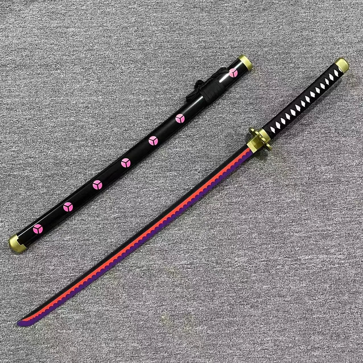 104cm Zoro Katana Sandai Kitetsu Sword Wooden Ninja Blade Anime Cosplay Prop Real Size Japanese Katana Samurai Sabre Kid Toy