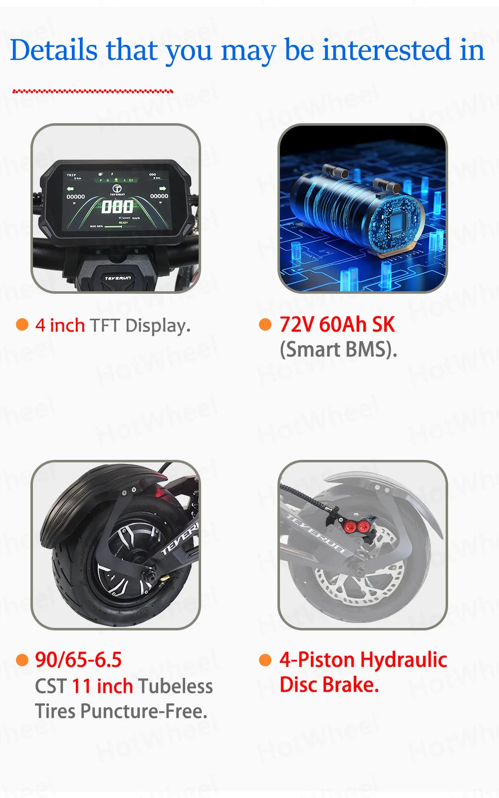 TEVERUN For Supreme Ultra V4 4000W 2000W*2 Dual Motor 72V 60Ah Battery 11inch Tire 4inch Display PKE Four-Piston Brake System