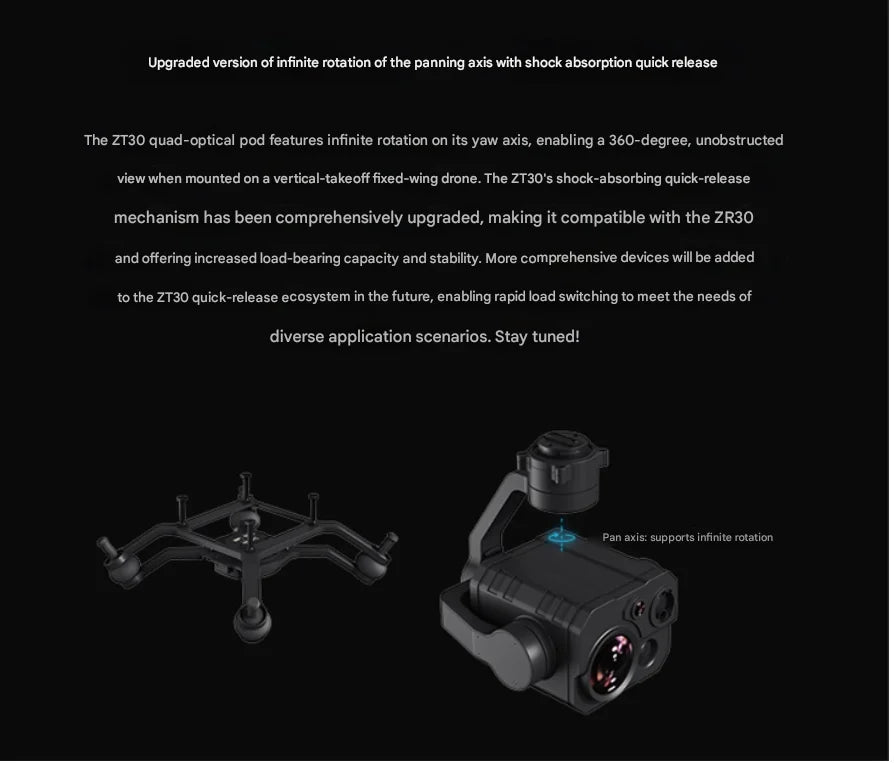 SIYI ZT30 AI 180x Quad-Light Pod Hybrid Light Varying Wide-Angle PTZ Mapping Four Sensors UAVs UGVs Drone Accessories DIY Camera