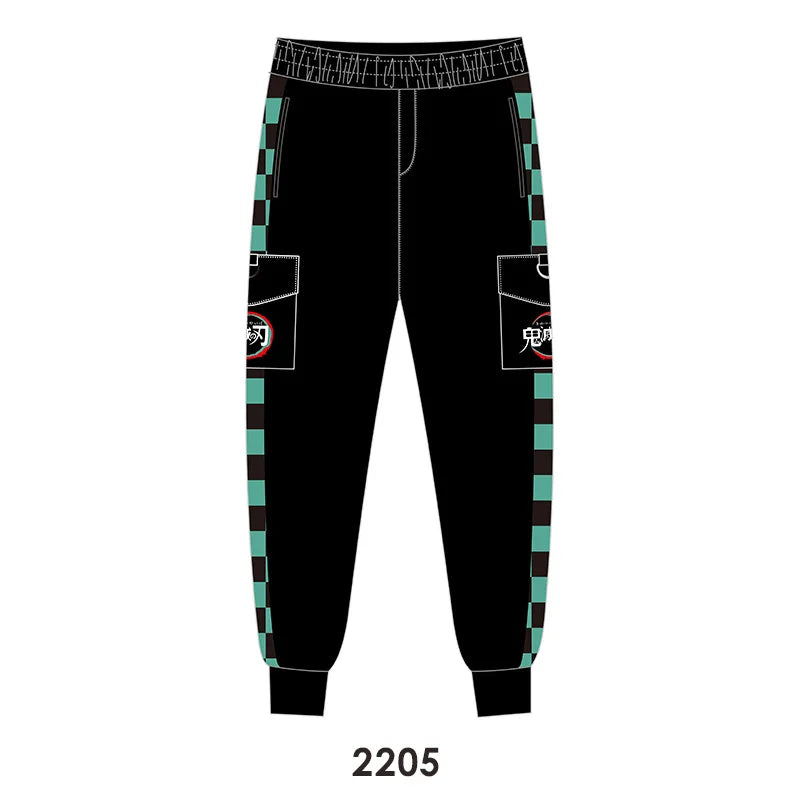 Anime COSPLAY Overalls Kamado Tanjirou Agatsuma Zenitsu Tomioka Giyuu Sweatpants Casual Cargo Pants Fashion Unisex