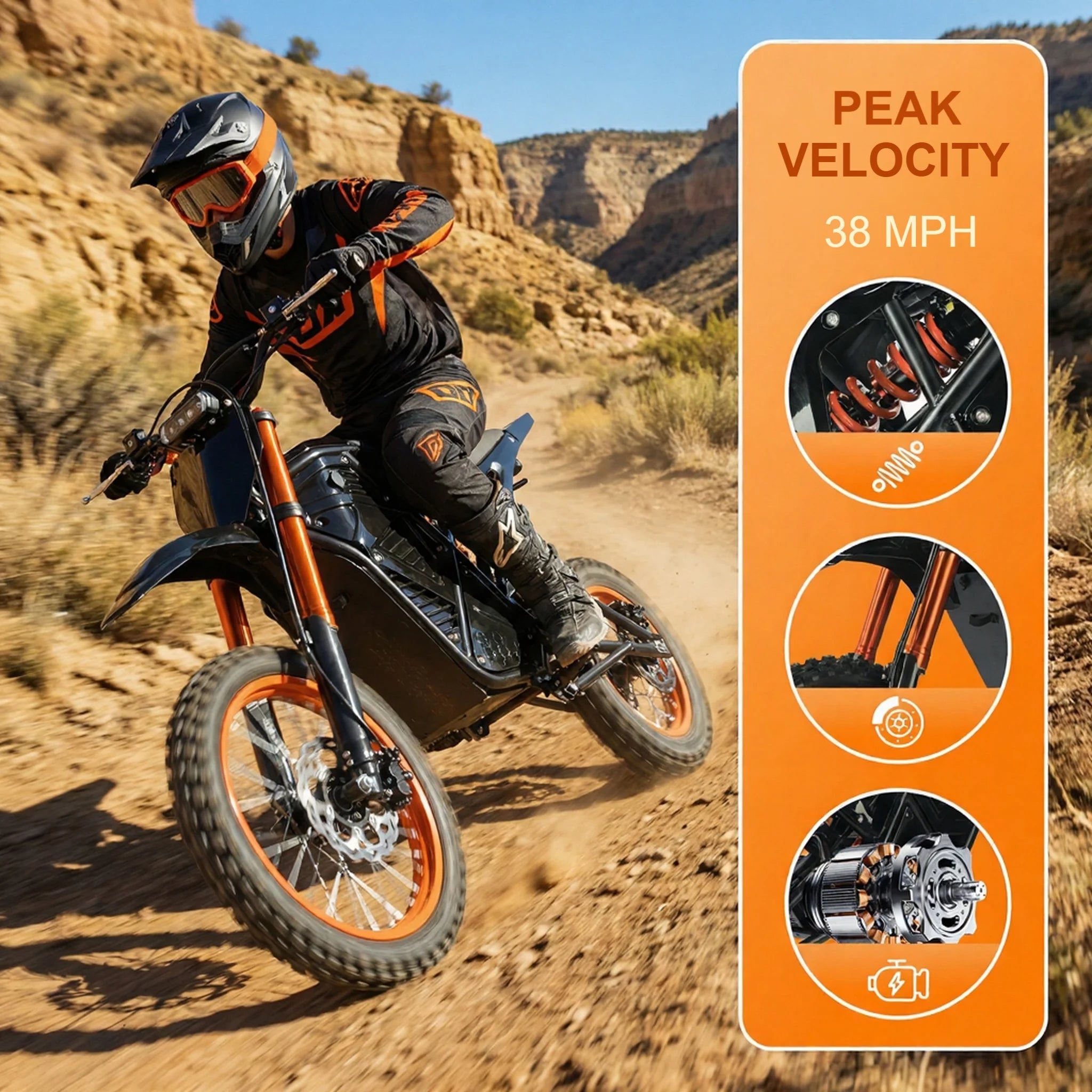 Xtion Electric Dirt Bike for Teens & Adults 2000W, 48V 23AH Motorcycle, 14"/12" Fat Tires Removable Battery Motor Bicycle