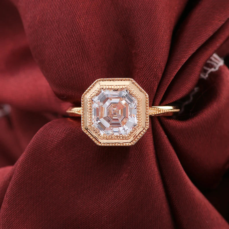 Provence Luxury Rings 14K18KGold D/VS1 IGI Lab Grown Diamonds Rings for Men Asscher cut Engagement Rings  Personalized Custom