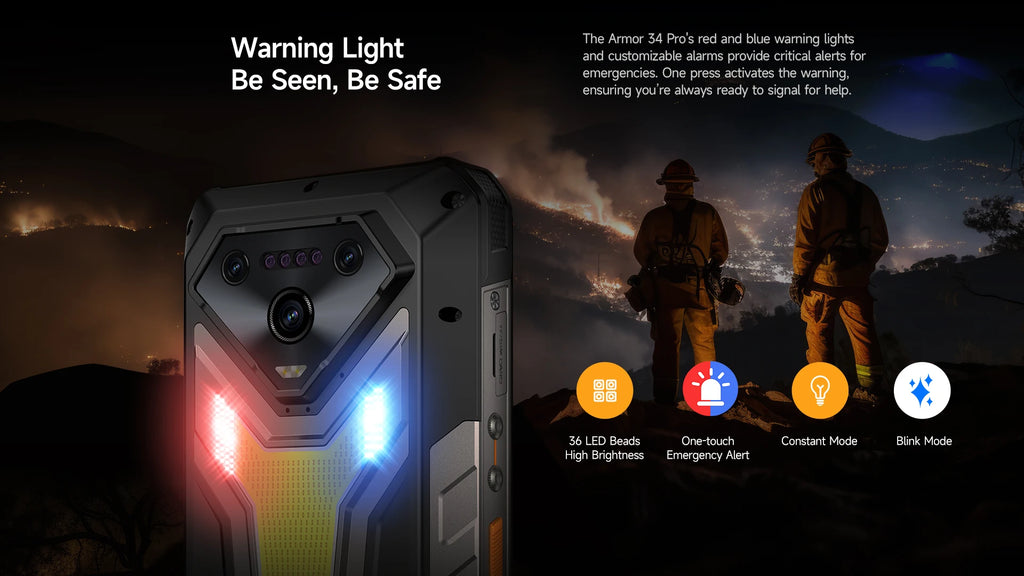 Ulefone Armor 34 Pro Plus 5G AI Rugged Phone  6.95" 25500mAh 32GB+512GB Built-in Projector 120Hz NFC Dimensity 7400X Smartphone