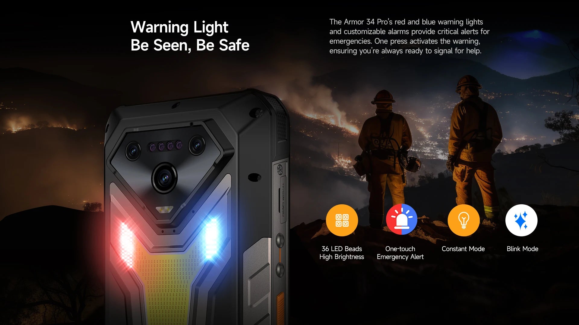 Ulefone Armor 34 Pro Plus 5G AI Rugged Phone  6.95" 25500mAh 32GB+512GB Built-in Projector 120Hz NFC Dimensity 7400X Smartphone