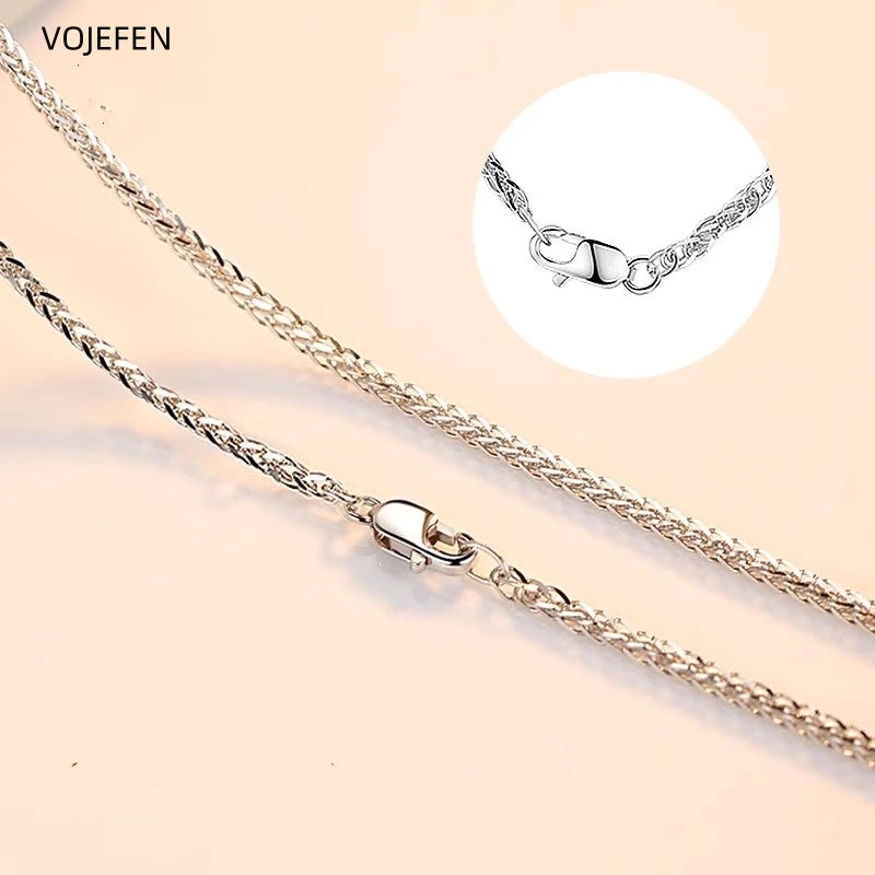 VOJEFEN Pt950 Chopin Necklace Jewelry Platinum Rope Chain Women/Men Neck Chains Luxury Long Choker Accessories Certified