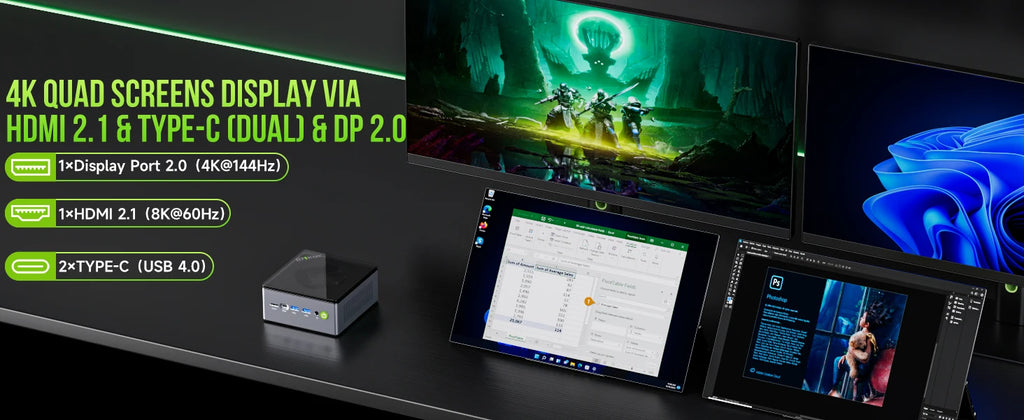 GMKtec Oculink Gaming PC K11 K8 Plus M7 AMD Ryzen 9 8945HS 8845HS 6850H 2*USB4 2*DDR5 2*2.5G LAN Windows 11 Mini desktops WiFi6