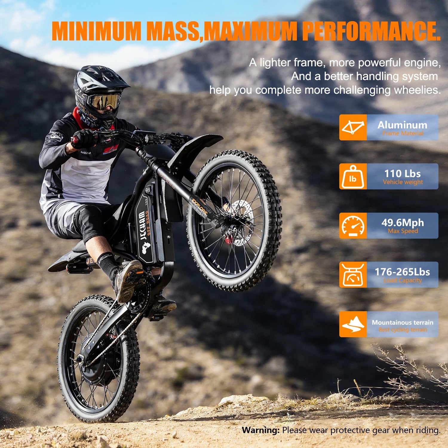 JECHAM QF200 Electric Bike For Adult 3000W Mountain Off-Road Motorcycle 60V 32Ah Battery 19*3.0 Inch Fat Tire E-bike Bicycle