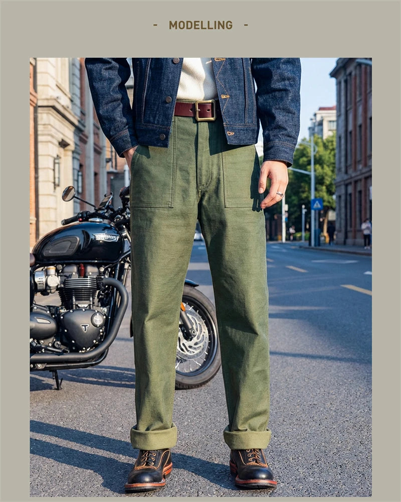 Red Tornado 15oz Heavyweight Cotton Sateen OG-107 Fatigue Pants Vintage Military Style Men's Casual Trousers