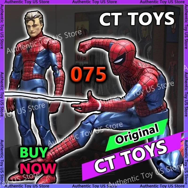 Ct Toys Spiderman Figure Mafex 075 The Anazing Spider-Man Comic Ver Mafex 185 Anime Action Figure  Model Doll Customized Toys
