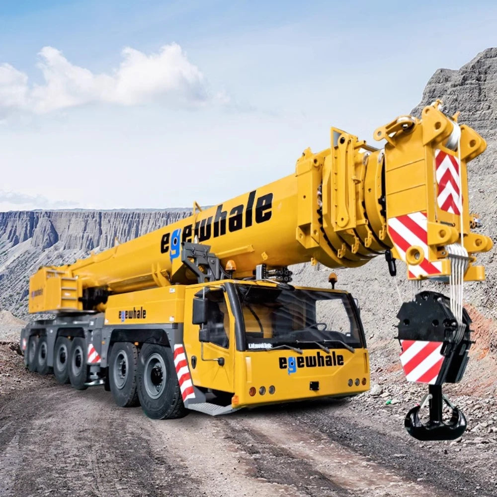 D1350 RC Crane 1/14 6-Axis RC Crane Hydraulic Electric Crane Metal Model with Light and Sound System Adult RC Car Model Toy