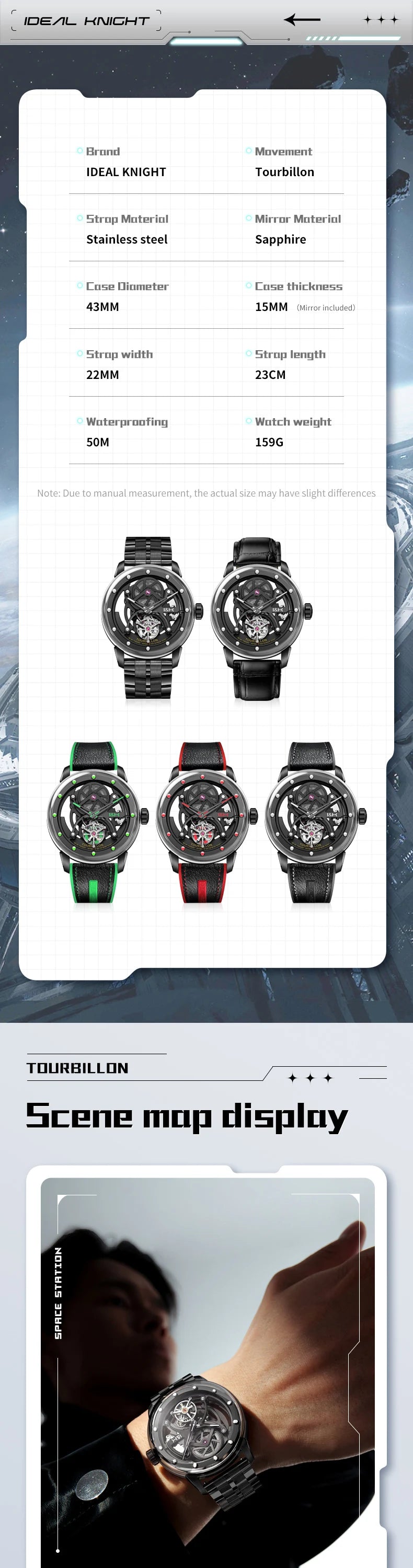 IDEAL KNIGHT 6809 Men Tourbillon Watch Luxury Original Brand Hollow Men Fully Automatic Mechanical Watch Trend Limited Edition