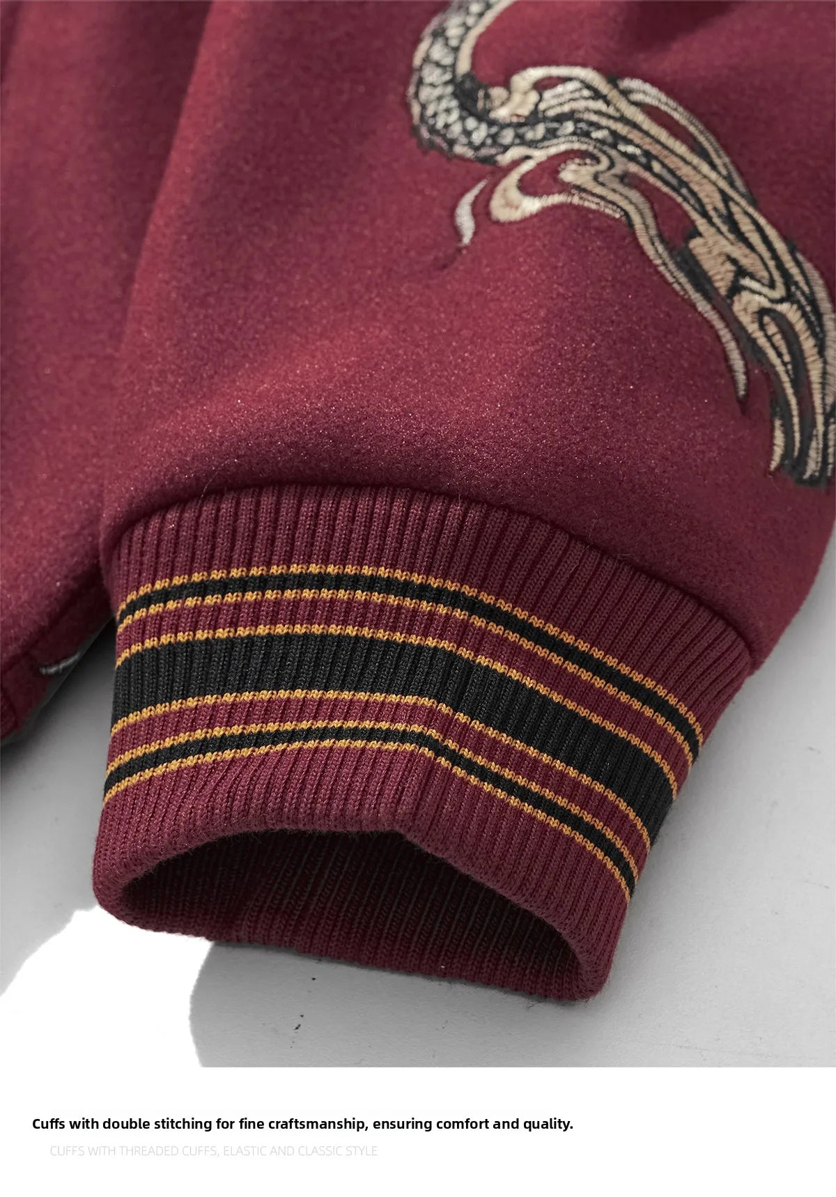 Ele Embroidered Heavy Industry Harajuku Sle Men's Baseball Jaet Woolen Coat Spring Autumn Faion Trend Outerwear