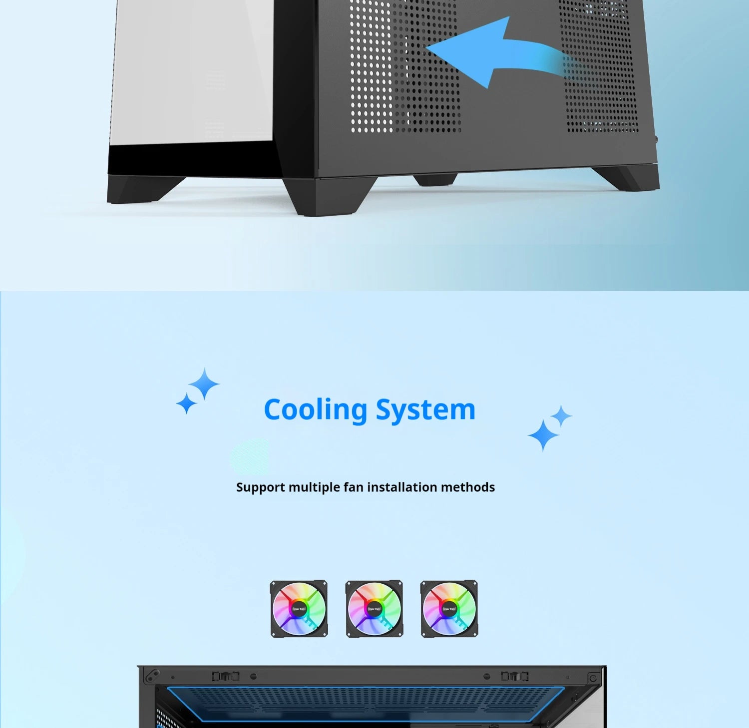 Power train Dreamland PRO ATX motherboard PC gaming 360 water-cooled Sea view room Double-sided glass gaming computer case
