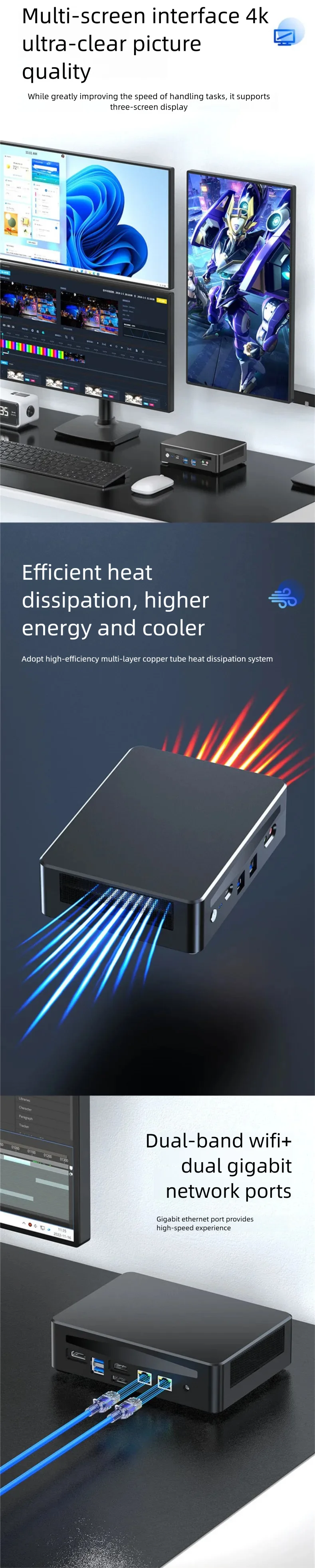 Intel 13th Gen Core I9 Mini PC Portable Desktop Computer with Thunderbolt 4 Dual Network for Home Gaming And Office Use