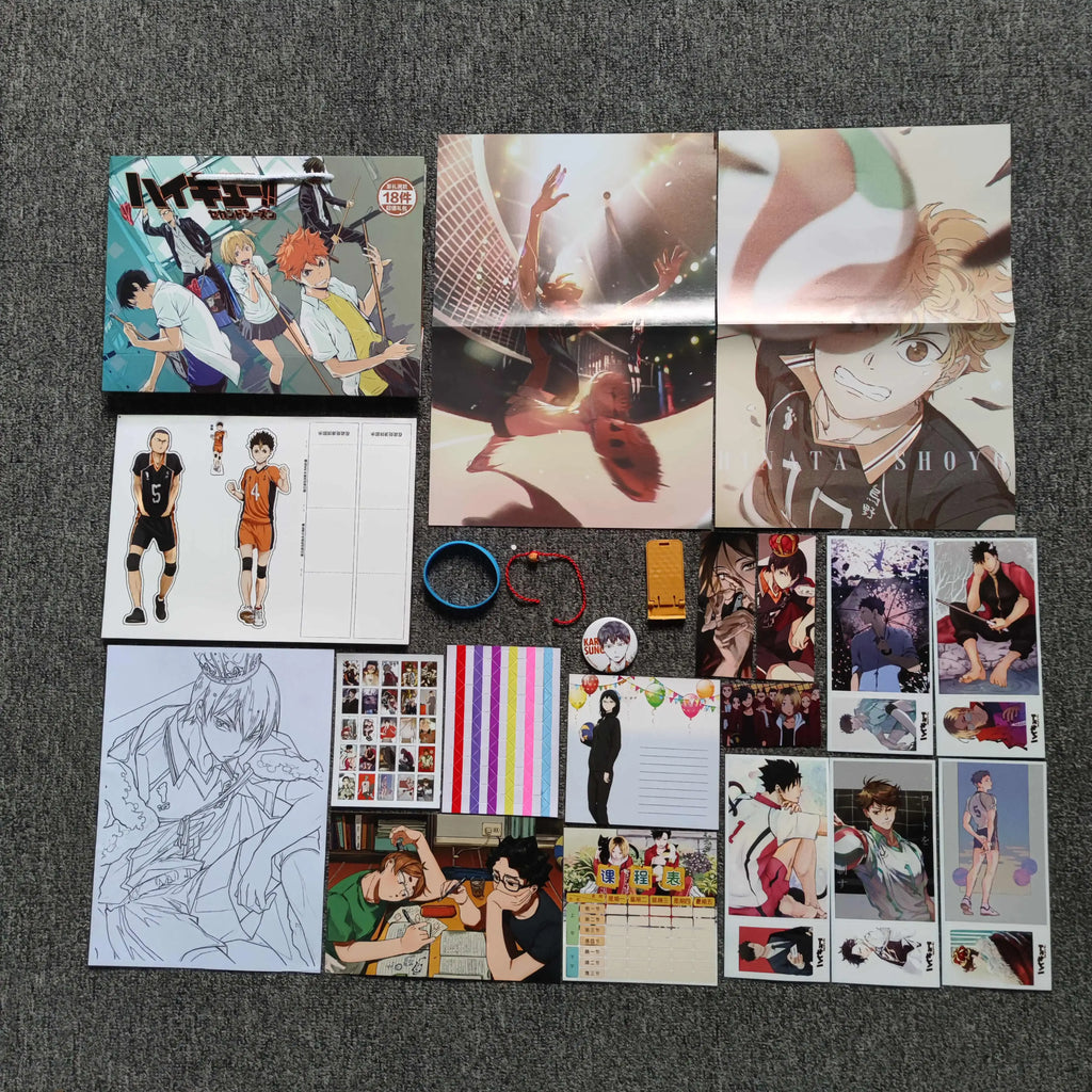Anime Lucky Gift Bag Stray dogs ONE PIECE Genshin Impact Collection Toy Include Postcard Poster Bookmark Sleeves
