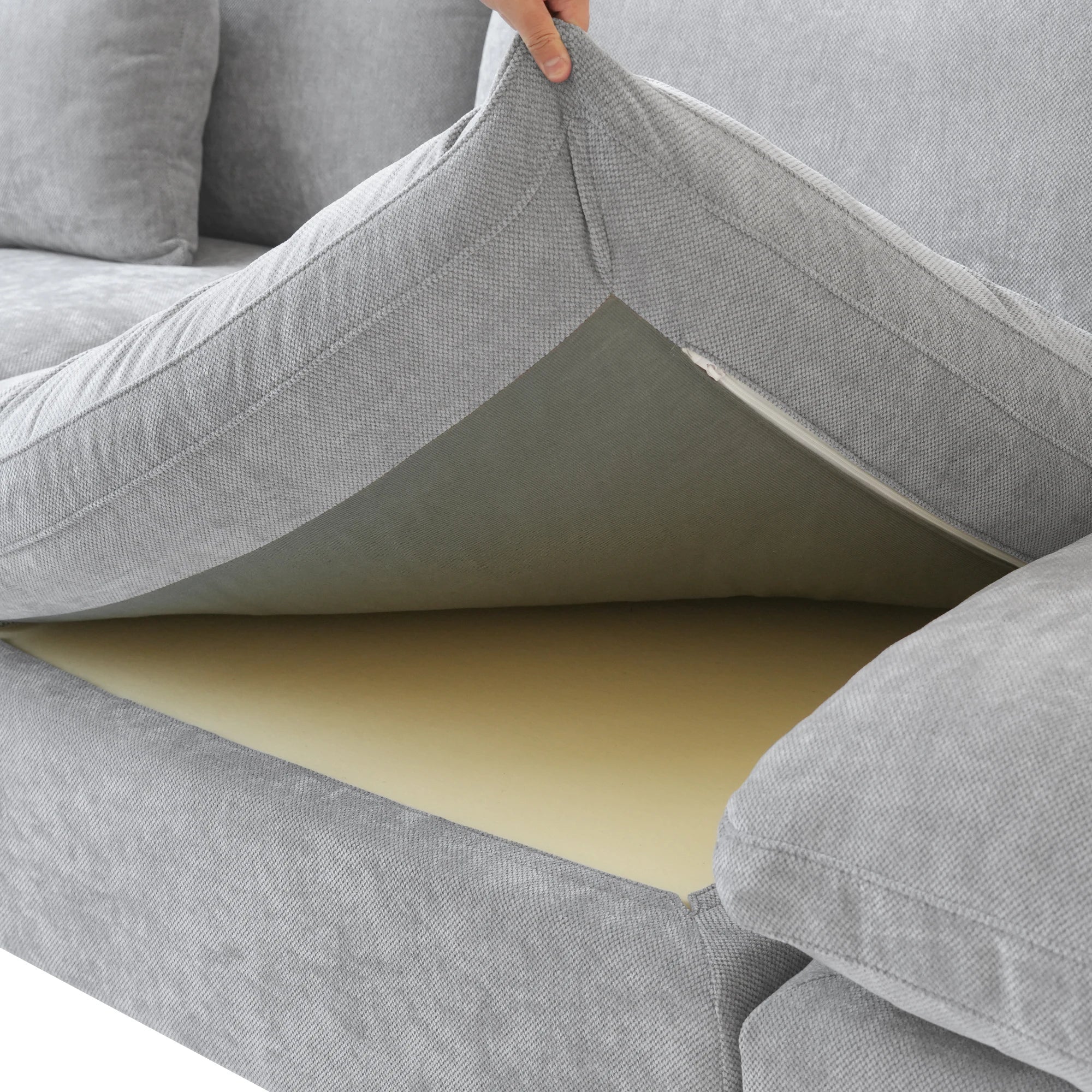 Comfy Cloud Couch 120''  Modern Sectional Sofa for Living Room Down Filled Couch with Ottoman U Shaped 5 Seater Convertible Sofa