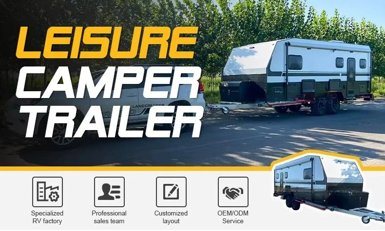 Customized Off Road Small Family Camping Caravan RV Camper Trailer With Toilet Reliable For Outdoor Camping Trips