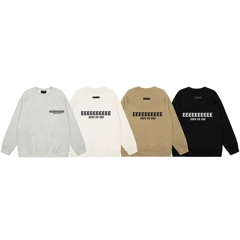 FW25 Double Line Jogging Set Men's Hoodies Luxury Design Front and Rear Silicone Letter Hoodies High Street Couple Pullover Set