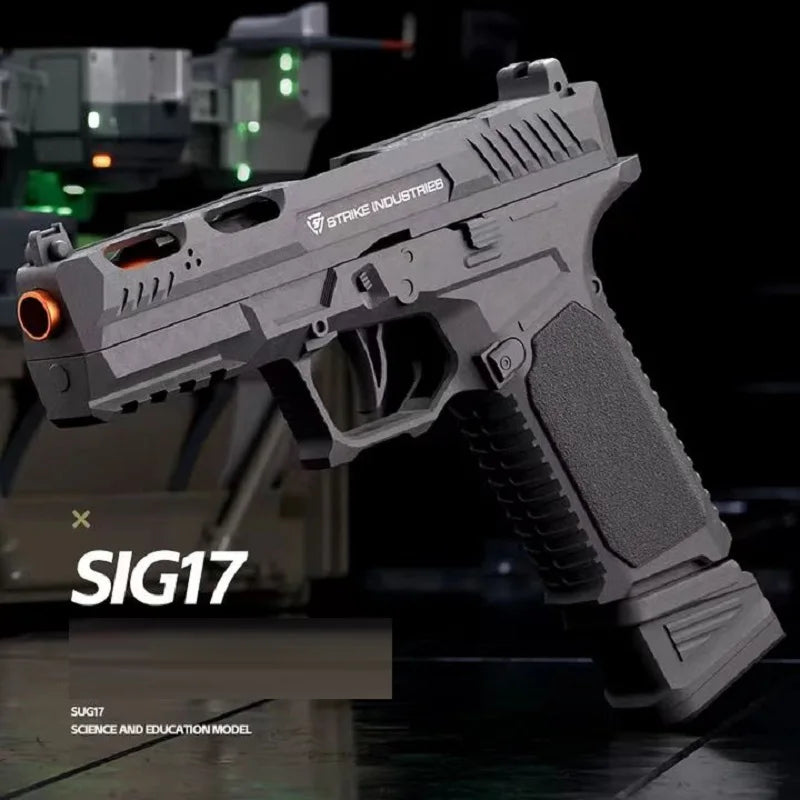 G17 Pistol Soft Bullet Toy Continuous Firing Blowback Guns Shell Ejected Manual Airsoft Weapon Kids Birthday Christmas Gift